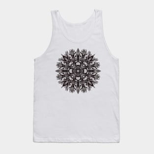 Trippy black and white psychedelic abstract mandala Tank Top